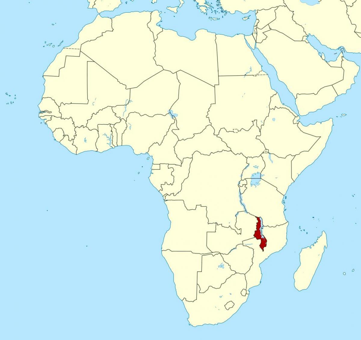 Malawi ubicació en el mapa del món