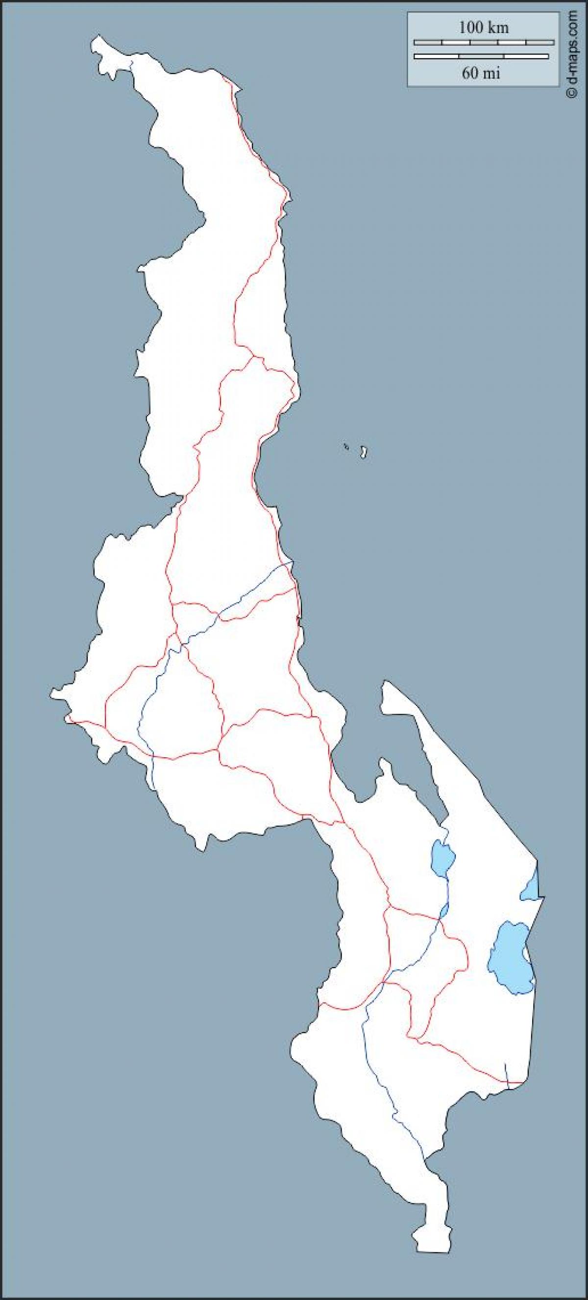 mapa de Malawi mapa de contorn