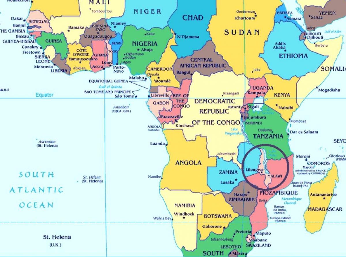 Malawi país en el mapa del món