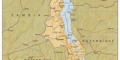 El llac Malawi en el mapa