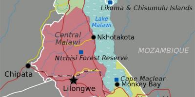 Mapa del llac Malawi àfrica