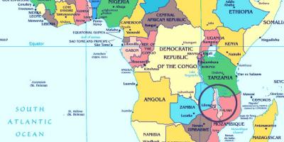Malawi país en el mapa del món