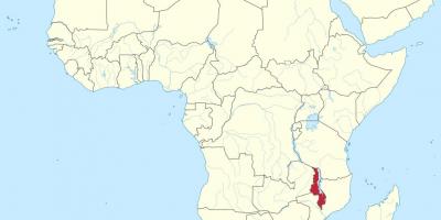 Mapa d'àfrica mostrant Malawi