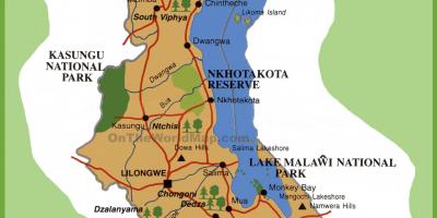 Mapa de Malawi i països de l'entorn