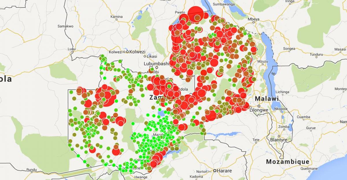 mapa de Malawi la malària 